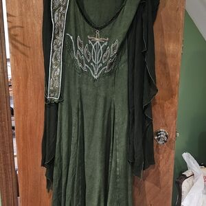 Holy Clothing Forest Green Capelet Dress